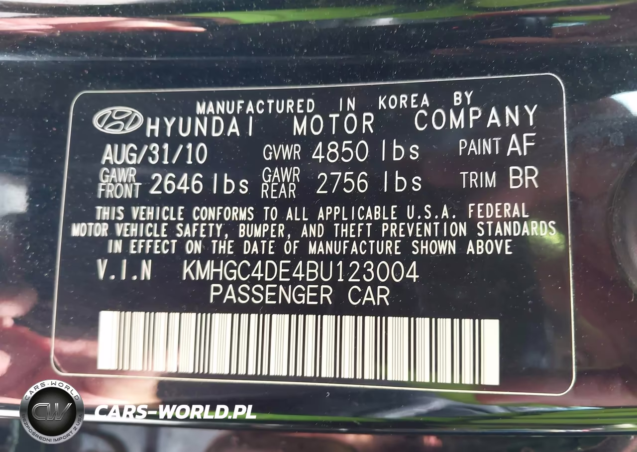 2011 Hyundai Genesis 3.8 VIN:KMHGC4DE4BU123004 - 9