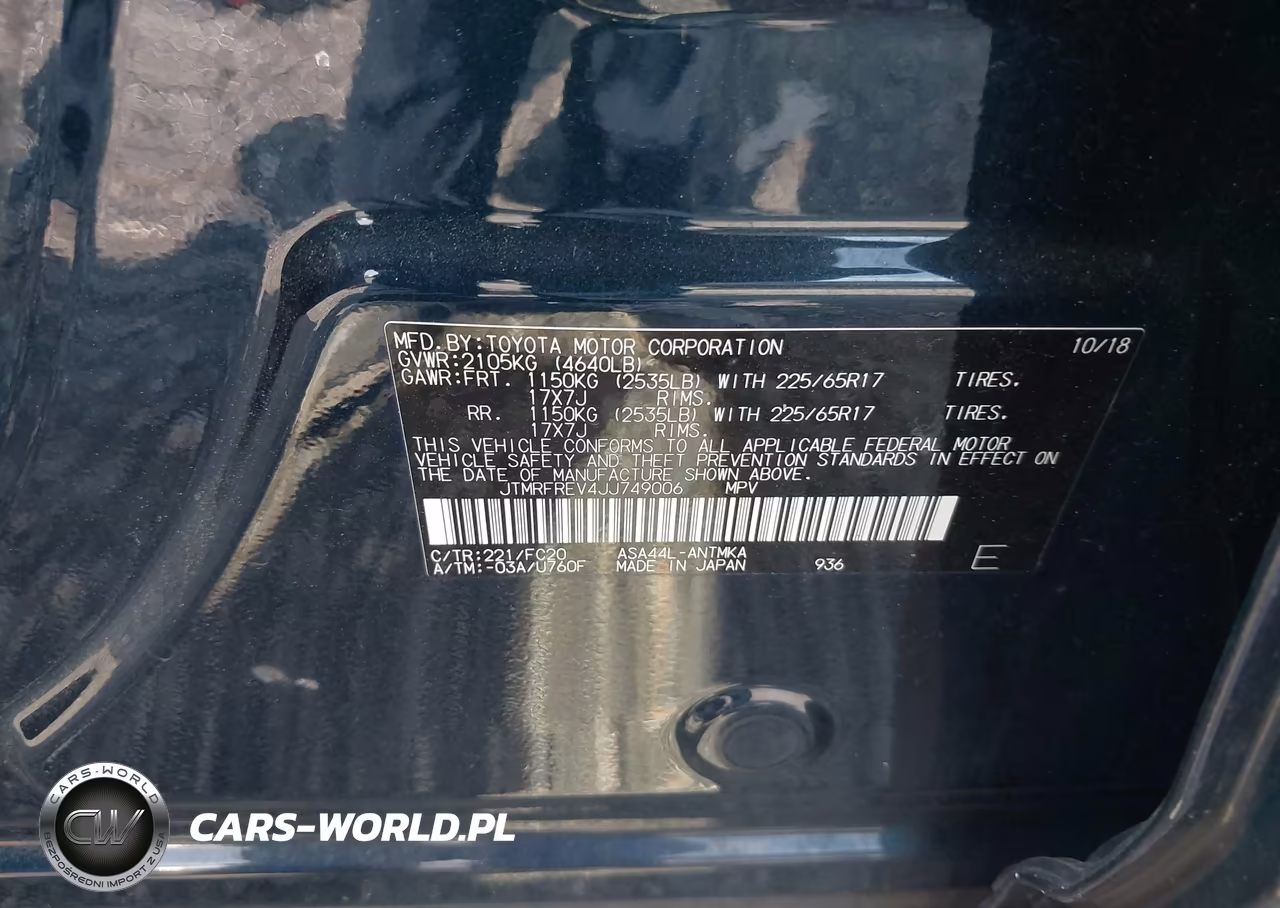 2018 Toyota Rav4 Xle VIN:JTMRFREV4JJ749006 - 9