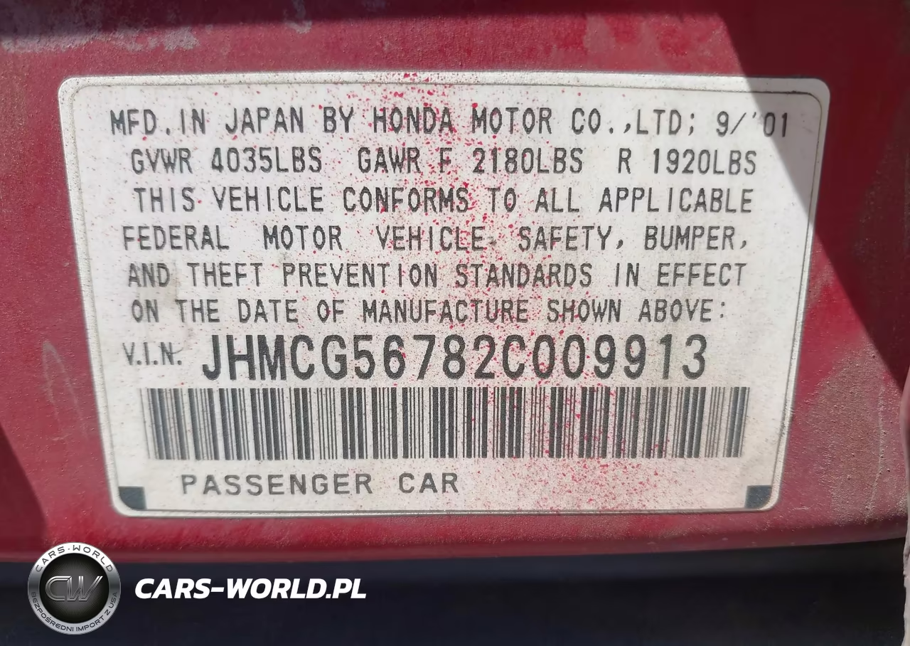 2002 Honda Accord 2.3 Se VIN:JHMCG56782C009913 - 9