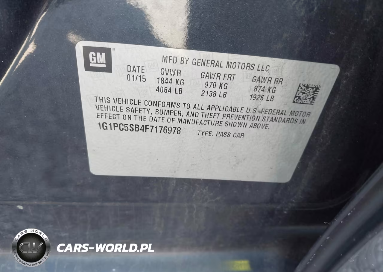 2015 CHEVROLET CRUZE 1LT AUTO VIN:1G1PC5SB4F7176978 - 9