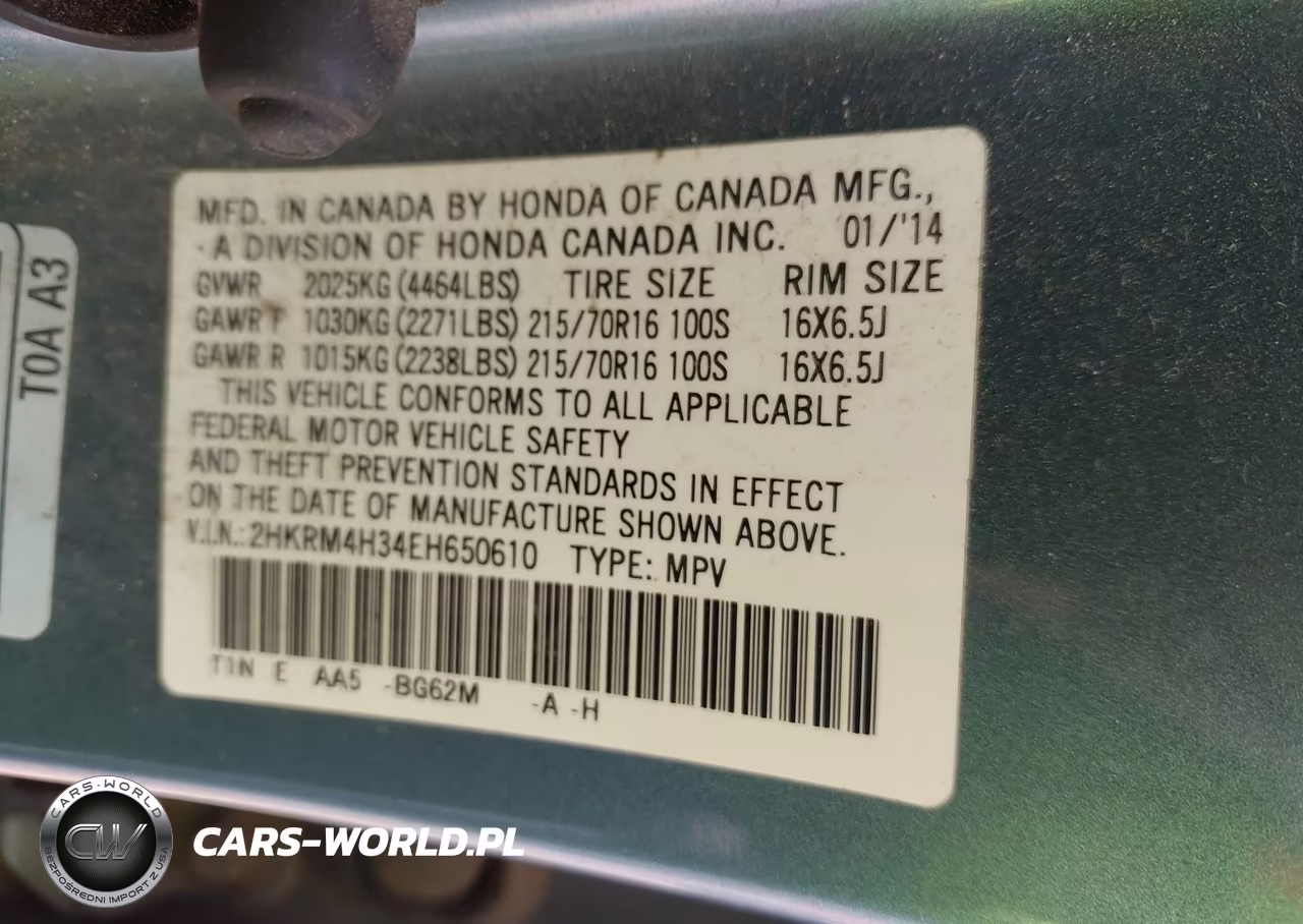2014 Honda Cr-V Lx VIN:2HKRM4H34EH650610 - 9