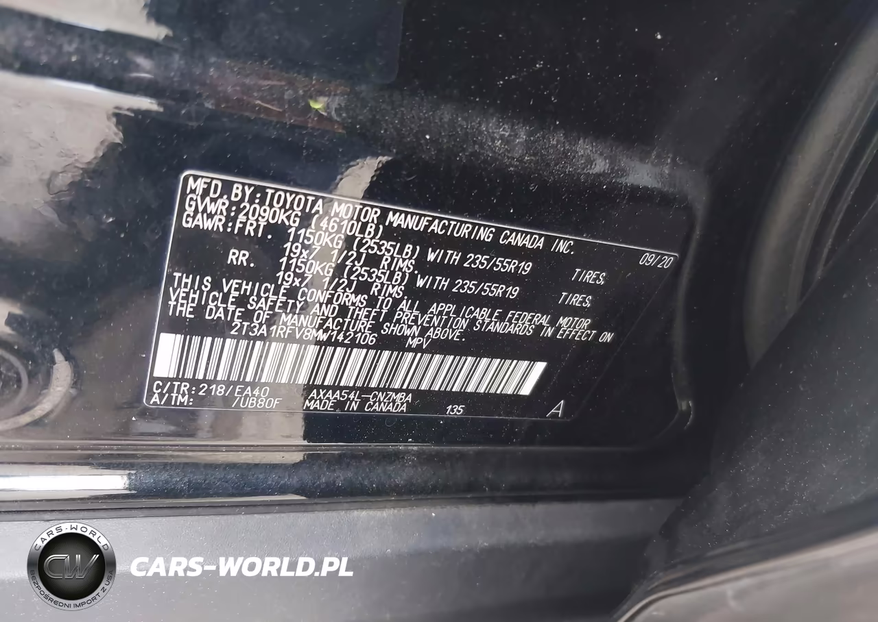 2021 Toyota Rav4 Xle Premium VIN:2T3A1RFV8MW142106 - 9
