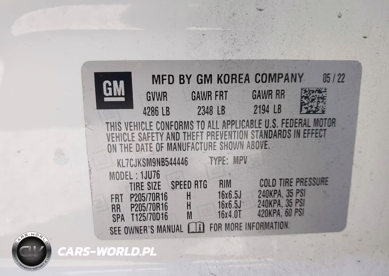 2022 Chevrolet Trax Fwd Ls VIN:KL7CJKSM9NB544446 - 9