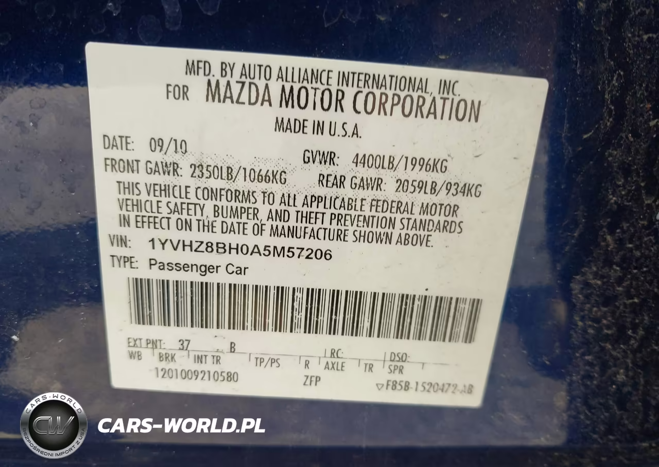 2010 Mazda Mazda6 I Sport VIN:1YVHZ8BH0A5M57206 - 9
