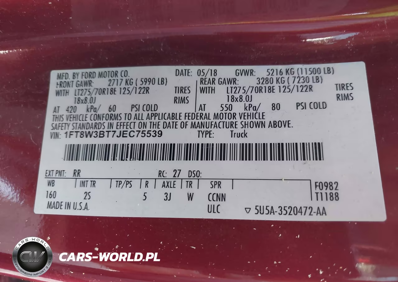 2018 Ford F-350 Xlt VIN:1FT8W3BT7JEC75539 - 8
