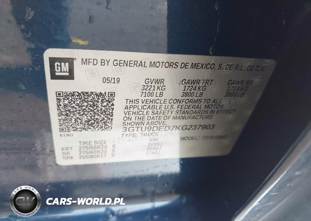 2019 GMC Sierra 1500 Slt VIN:3GTU9DED7KG237903 - 9