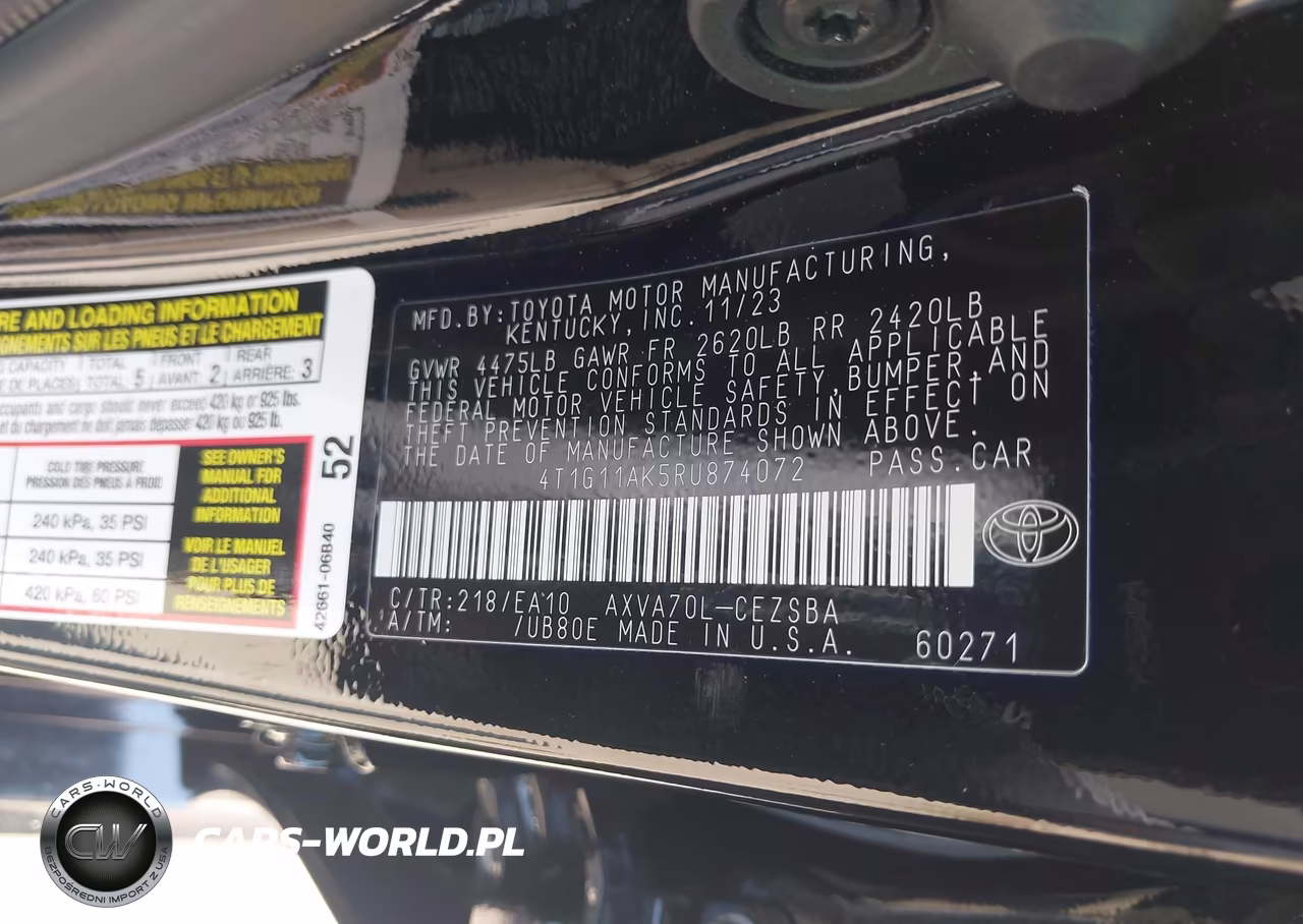 2024 Toyota Camry Se VIN:4T1G11AK5RU874072 - 9