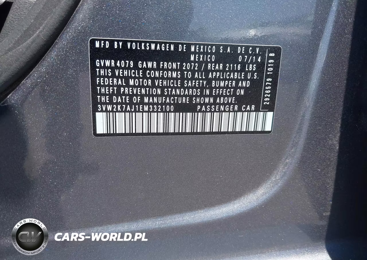 2014 Volkswagen Jetta 2.0L S VIN:3VW2K7AJ1EM332100 - 9