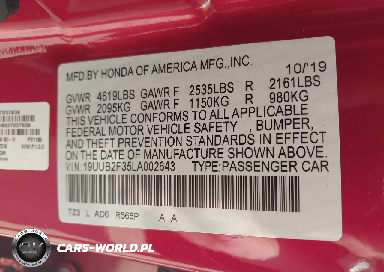 2020 Acura Tlx Standard VIN:19UUB2F35LA002643 - 9
