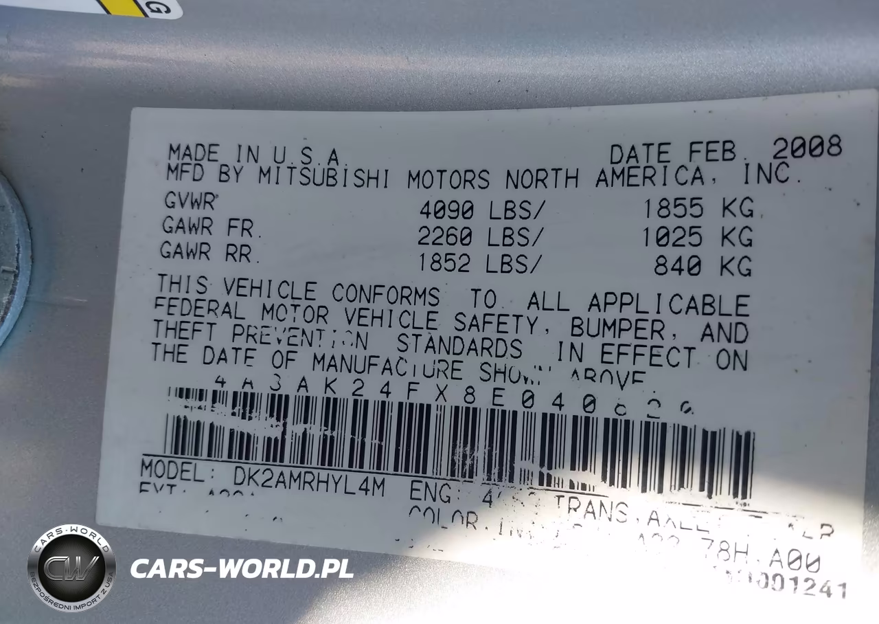 2008 Mitsubishi Eclipse Gs VIN:4A3AK24FX8E040820 - 9