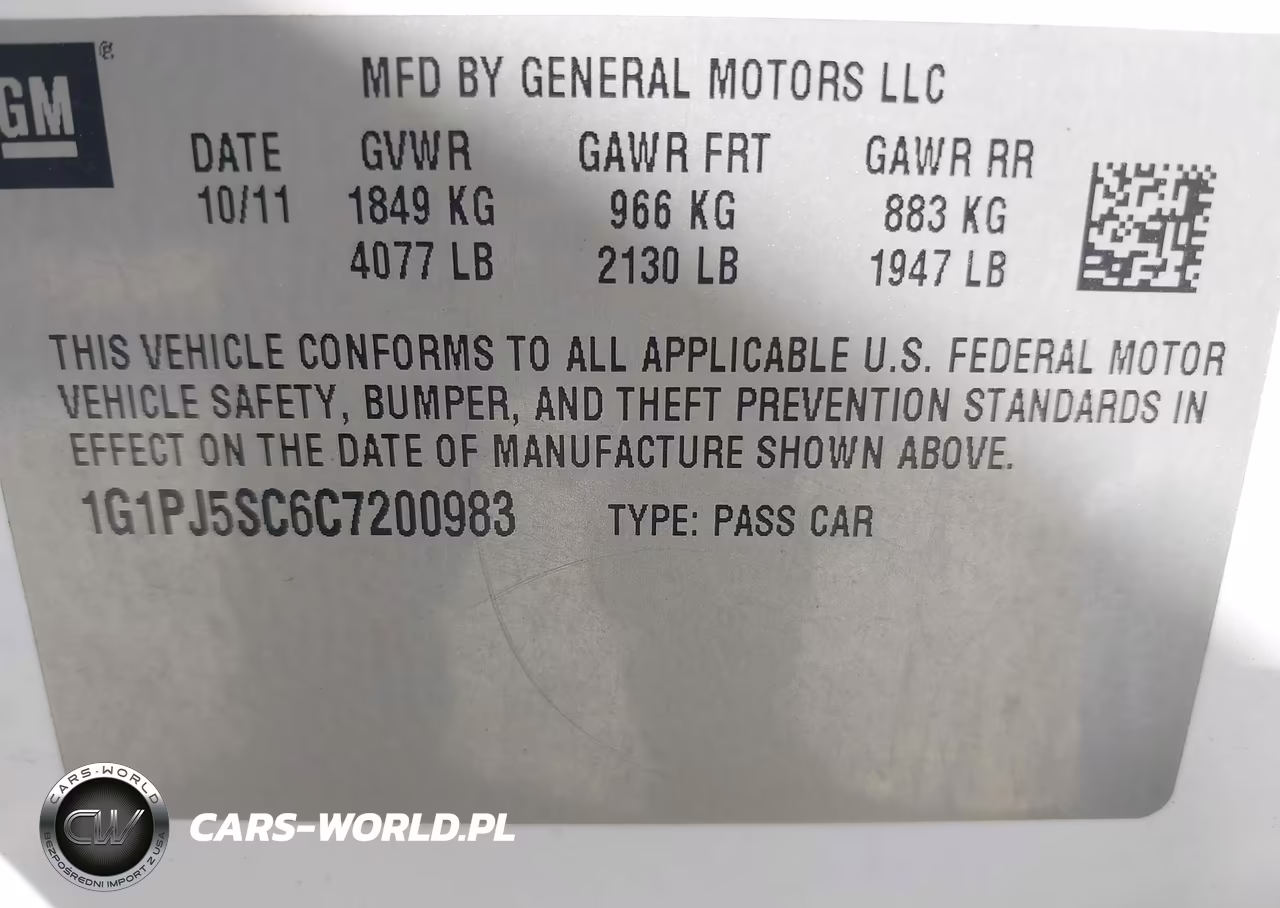 2012 Chevrolet Cruze Eco VIN:1G1PJ5SC6C7200983 - 9