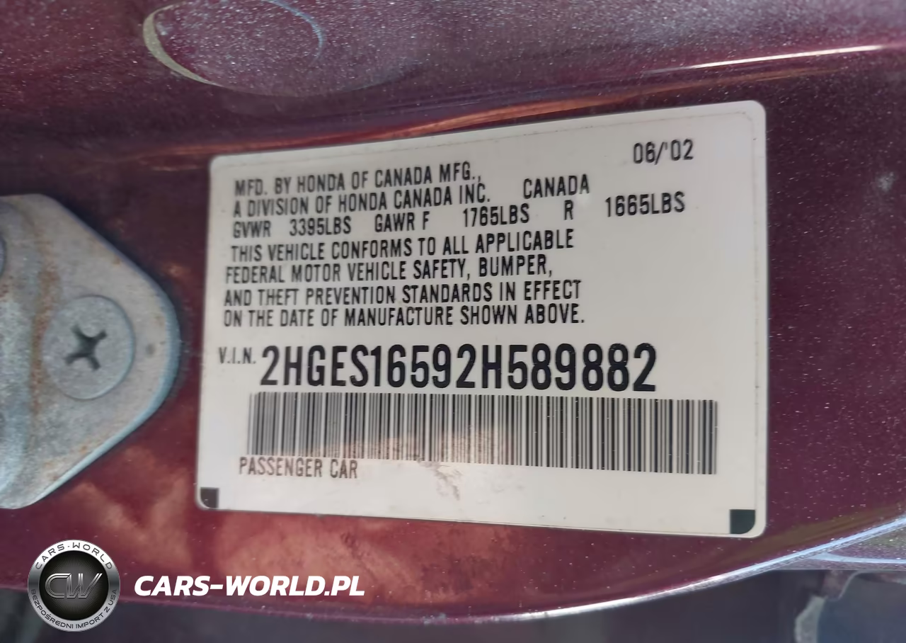 2002 Honda Civic Lx VIN:2HGES16592H589882 - 9