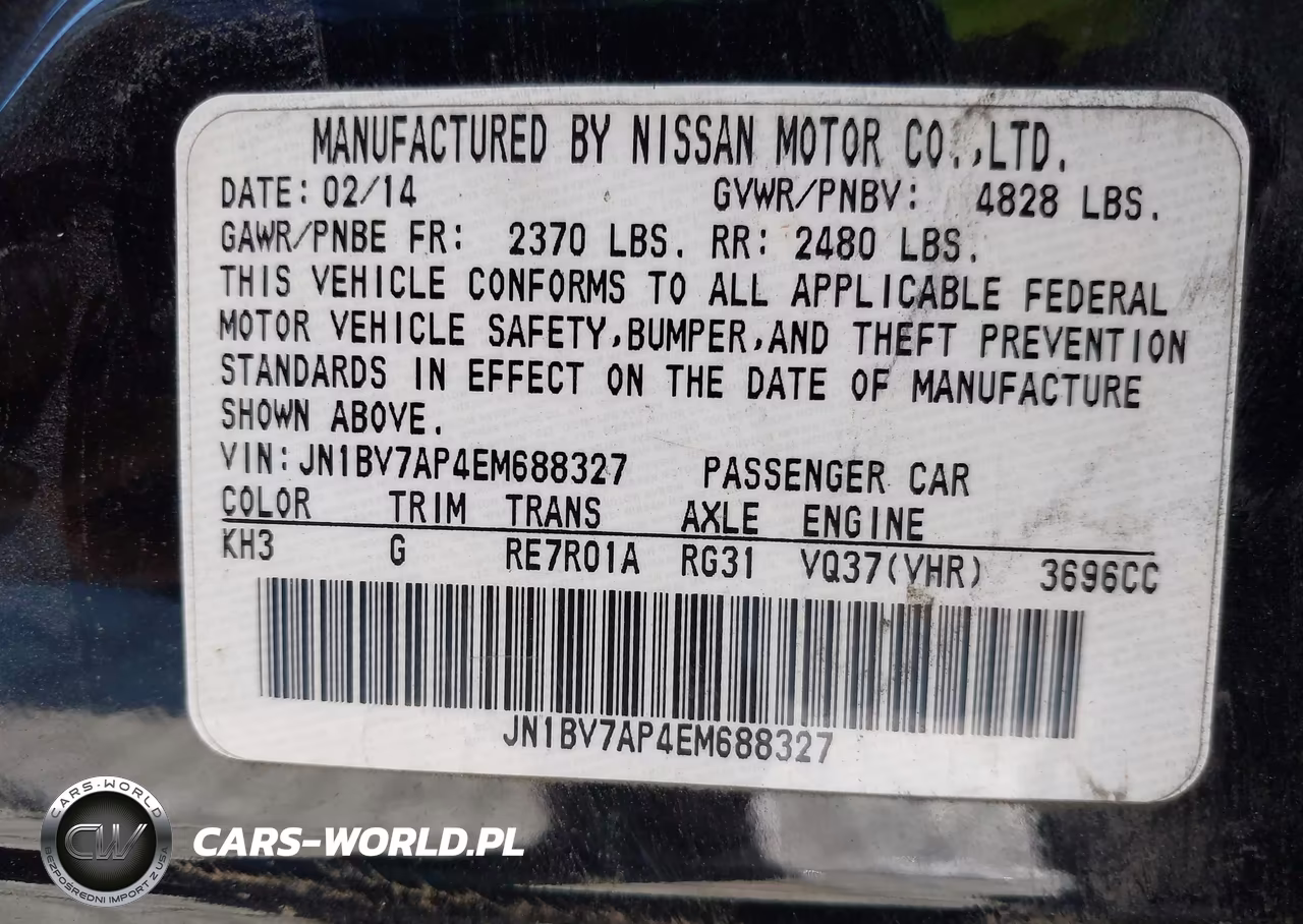 2014 Infiniti Q50 Premium VIN:JN1BV7AP4EM688327 - 9