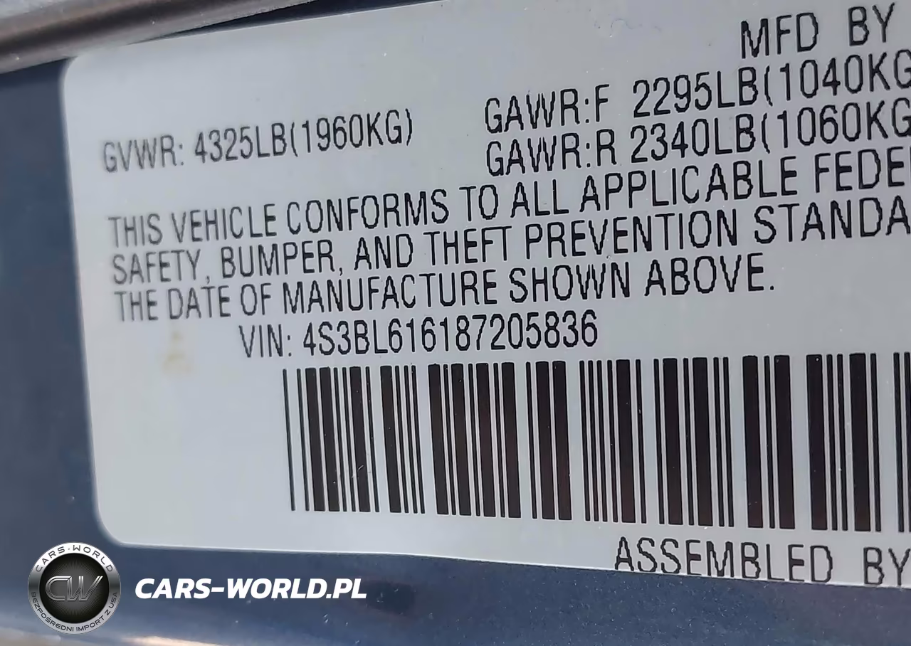 2008 Subaru Legacy 2.5I VIN:4S3BL616187205836 - 9