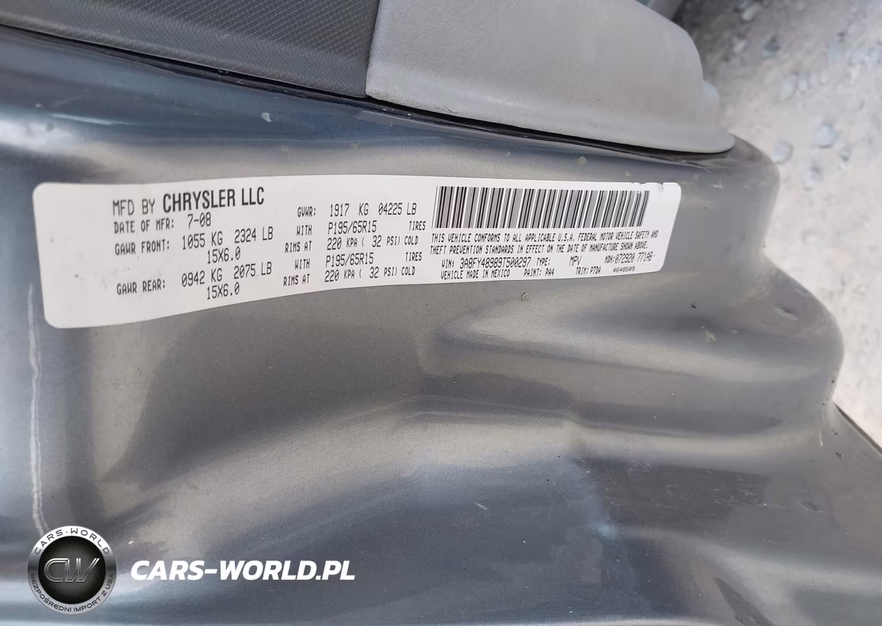 2009 Chrysler Pt Cruiser Lx VIN:3A8FY48989T500297 - 9