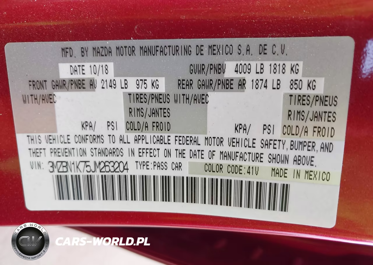 2018 Mazda Mazda3 Sport VIN:3MZBN1K75JM263204 - 9