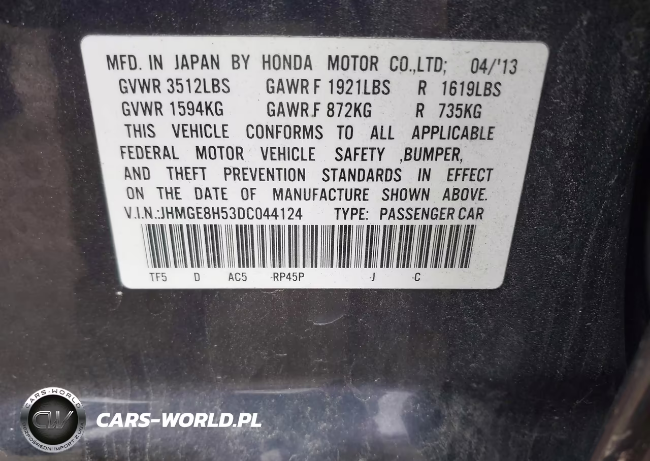 2013 Honda Fit Sport VIN:JHMGE8H53DC044124 - 9