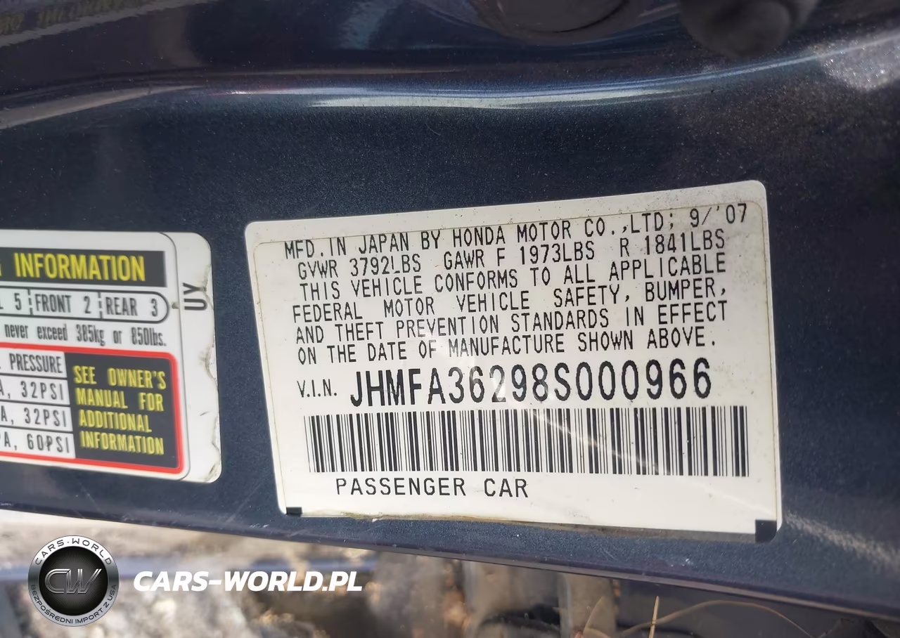 2008 Honda Civic Hybrid VIN:JHMFA36298S000966 - 9