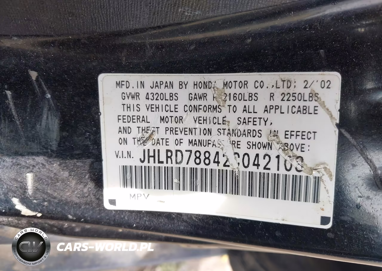 2002 Honda Cr-V Ex VIN:JHLRD78842C042108 - 9