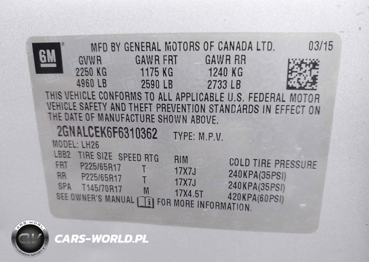 2015 Chevrolet Equinox 2Lt VIN:2GNALCEK6F6310362 - 9
