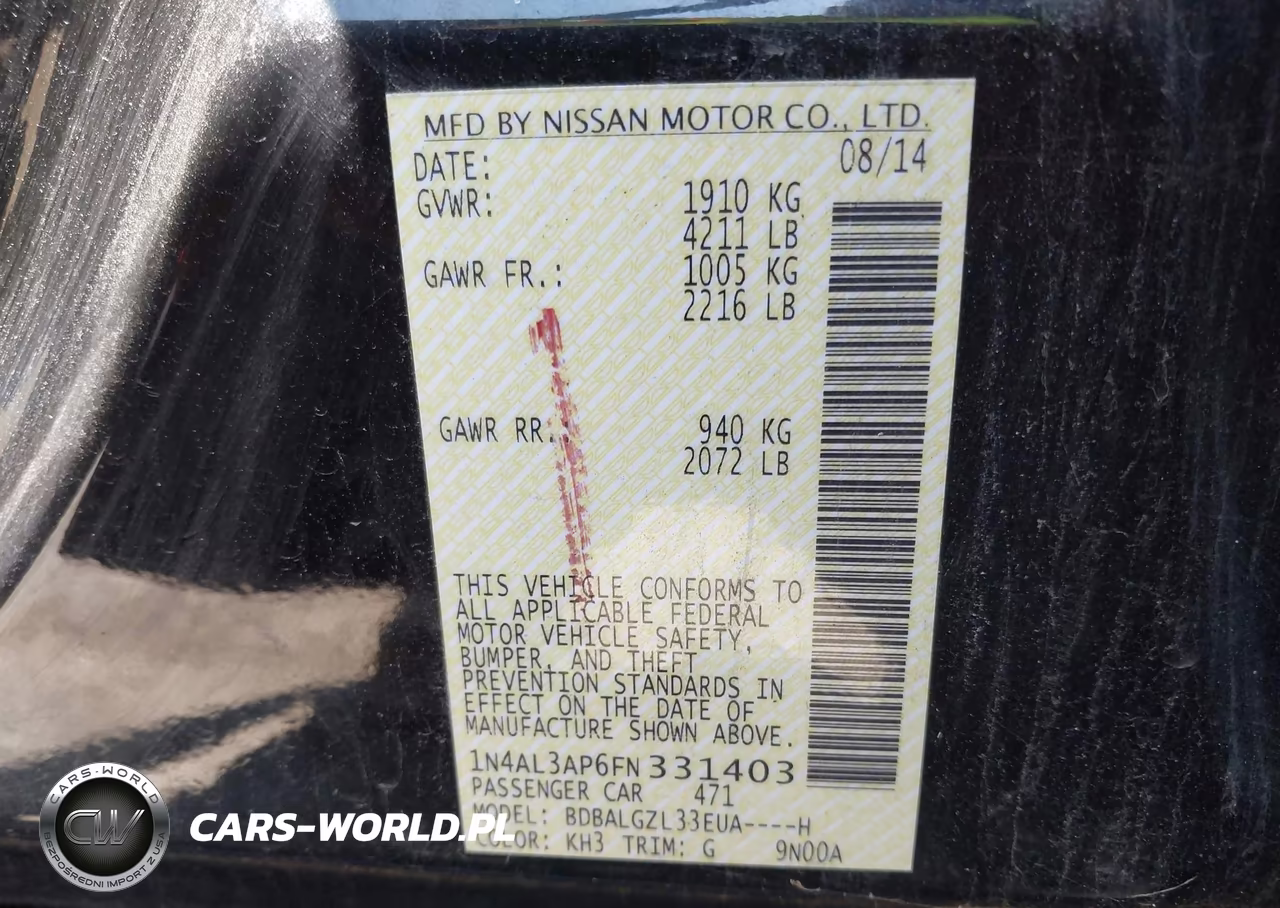 2015 Nissan Altima 2.5 S VIN:1N4AL3AP6FN331403 - 9