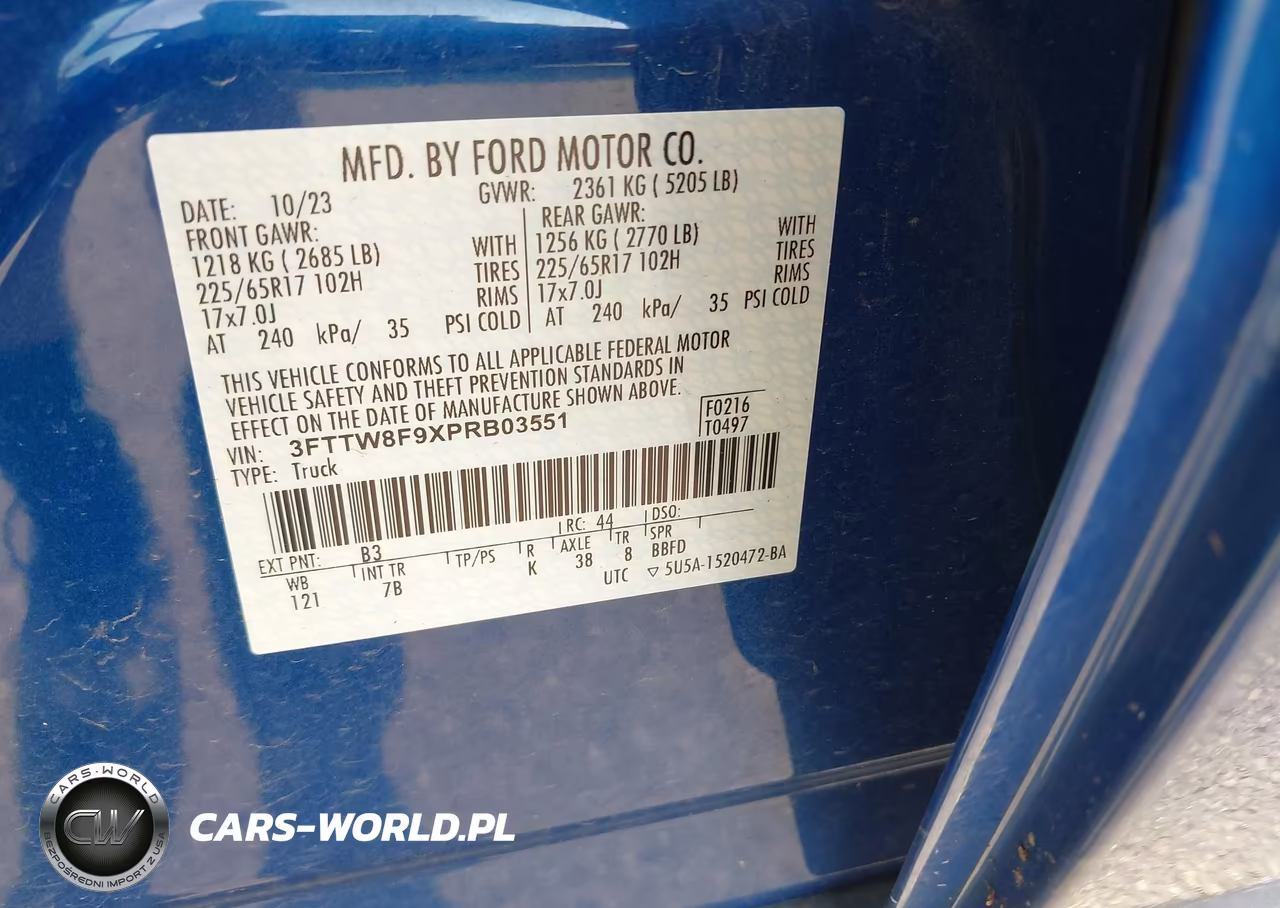 2023 Ford Maverick Xlt VIN:3FTTW8F9XPRB03551 - 9