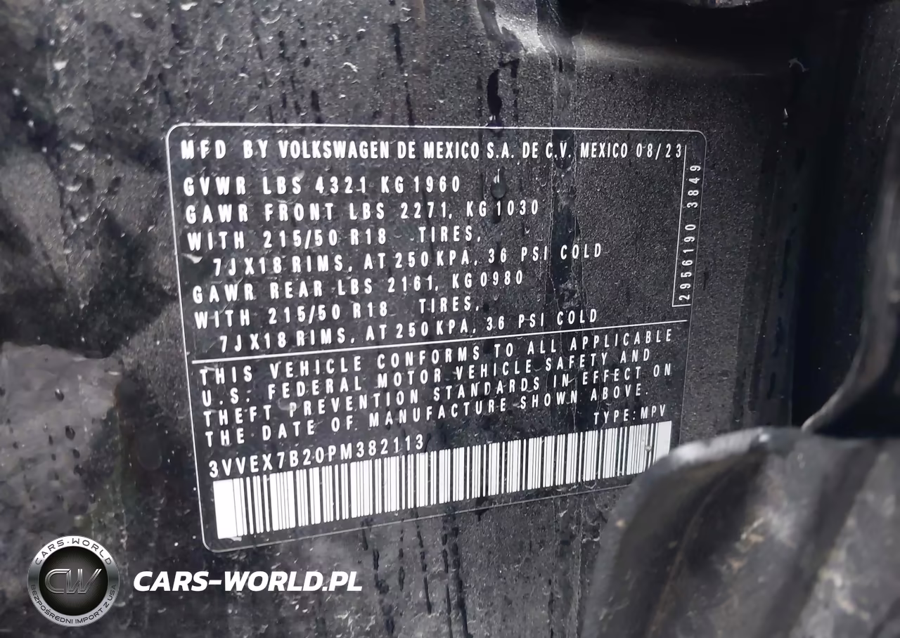 2023 Volkswagen Taos 1.5T Se VIN:3VVEX7B20PM382113 - 9