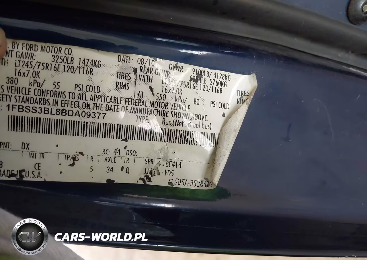 2011 Ford E-350 Super Duty Xl VIN:1FBSS3BL8BDA09377 - 9