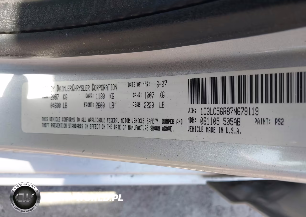 2007 Chrysler Sebring Touring VIN:1C3LC56R87N679119 - 9