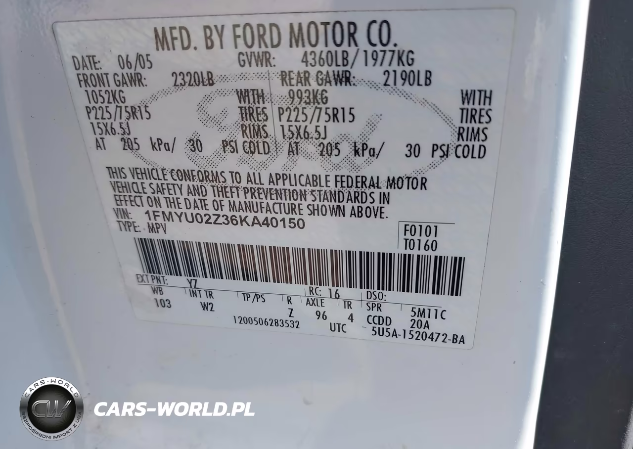 2006 Ford Escape Xls-Xls Manual VIN:1FMYU02Z36KA40150 - 9