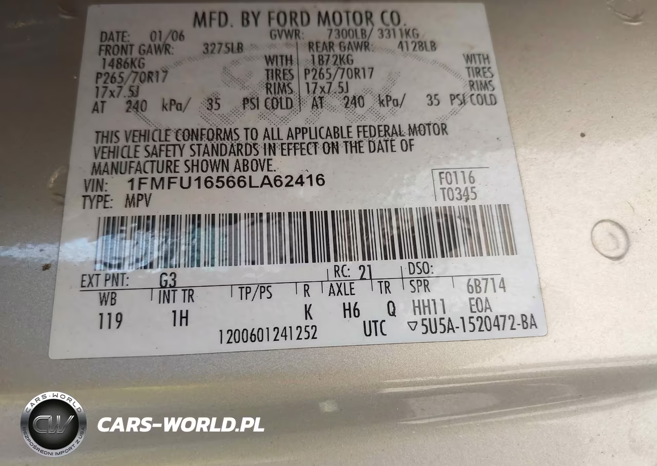 2006 Ford Expedition VIN:1FMFU16566LA62416 - 9
