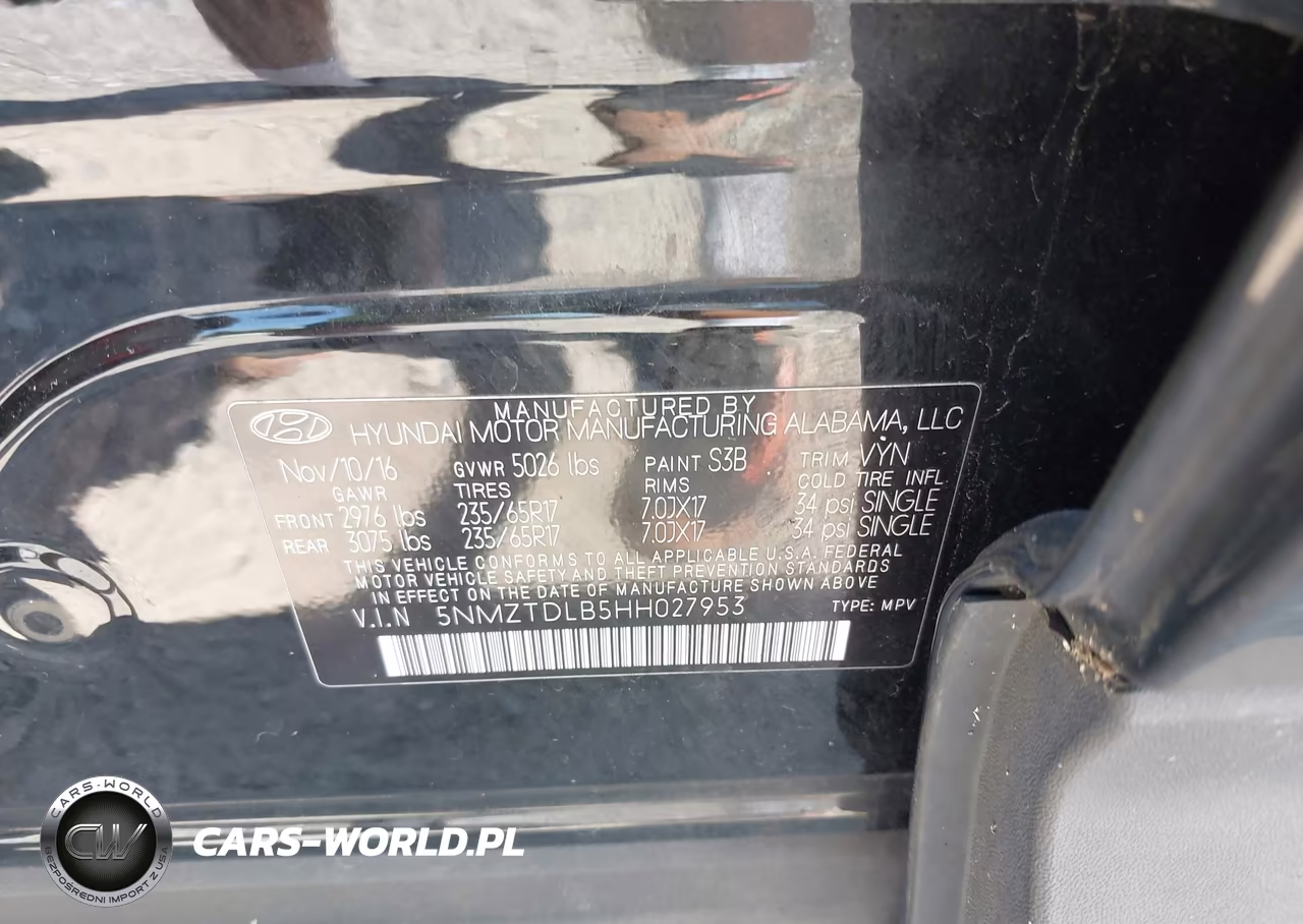 2017 Hyundai Santa Fe Sport 2.4L VIN:5NMZTDLB5HH027953 - 9