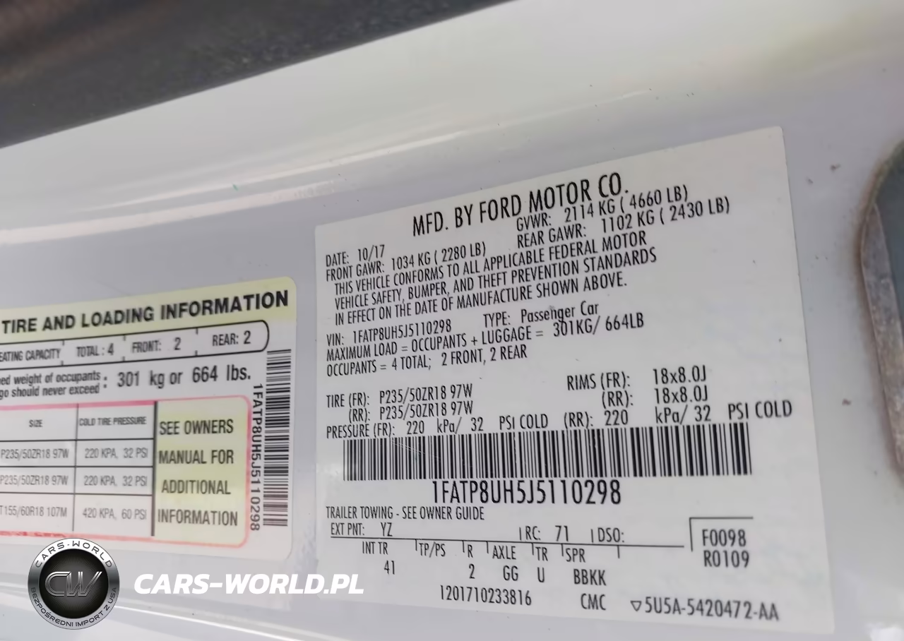 2018 Ford Mustang Ecoboost Premium VIN:1FATP8UH5J5110298 - 9