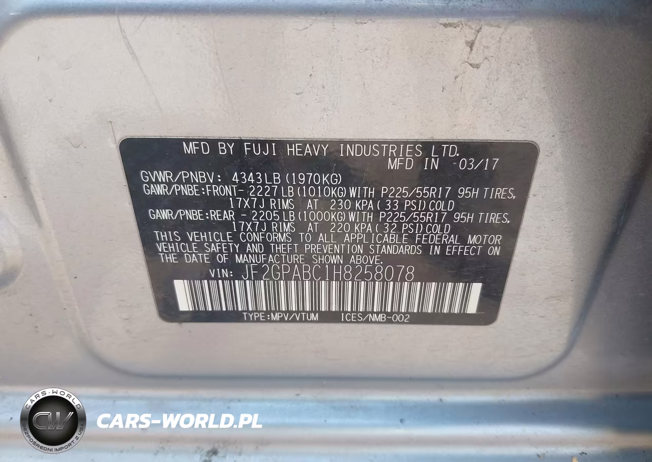 2017 Subaru Crosstrek 2.0I Premium VIN:JF2GPABC1H8258078 - 9