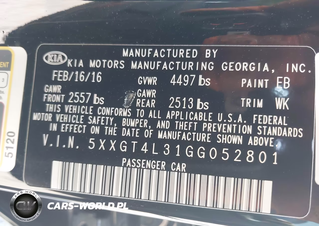 2016 Kia Optima Lx VIN:5XXGT4L31GG052801 - 9