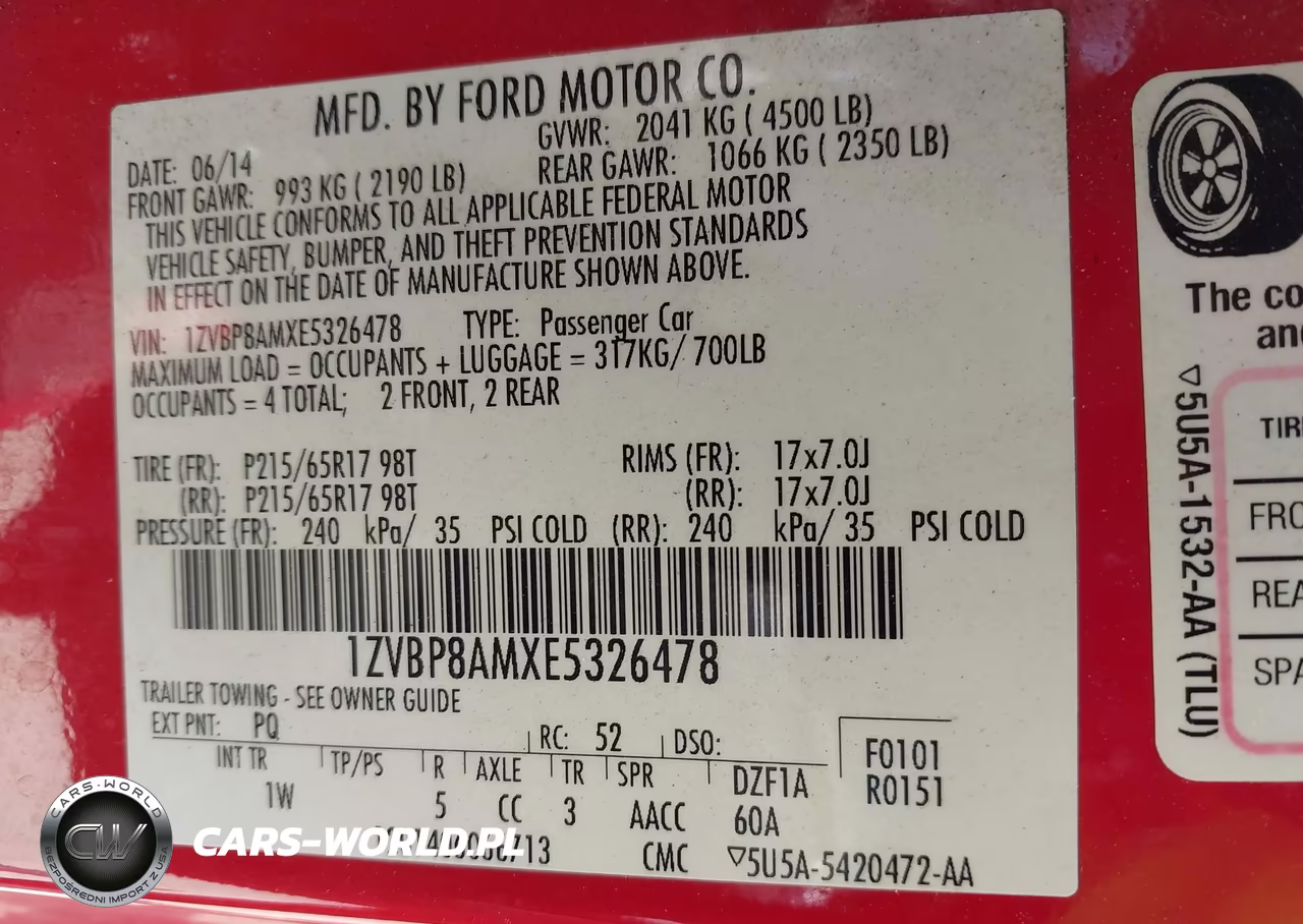 2014 Ford Mustang V6 VIN:1ZVBP8AMXE5326478 - 9