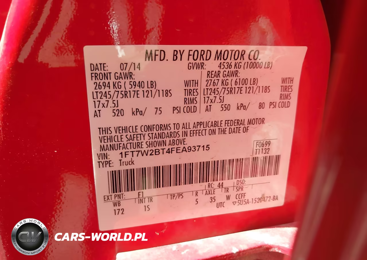 2015 Ford F-250 Xl VIN:1FT7W2BT4FEA93715 - 9