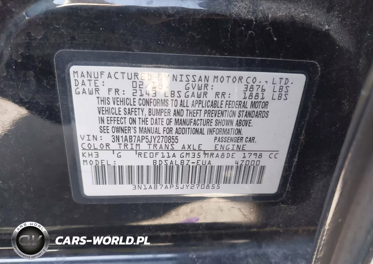 2018 Nissan Sentra S VIN:3N1AB7AP5JY270855 - 9