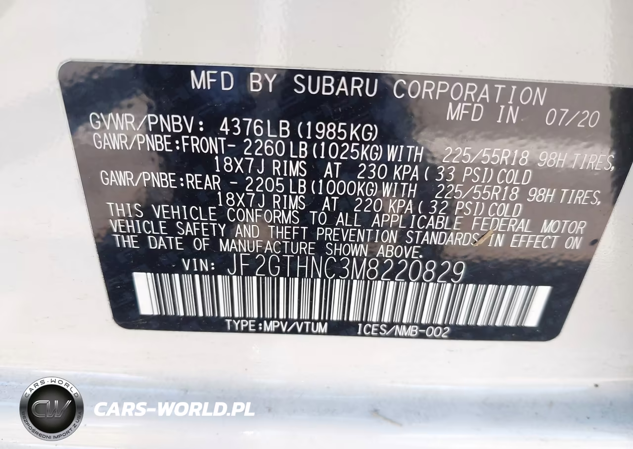 2021 Subaru Crosstrek Limited VIN:JF2GTHNC3M8220829 - 9