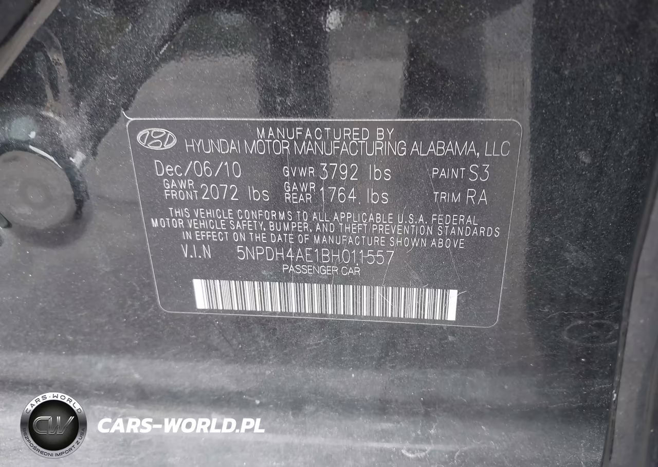 2011 Hyundai Elantra Gls VIN:5NPDH4AE1BH011557 - 9