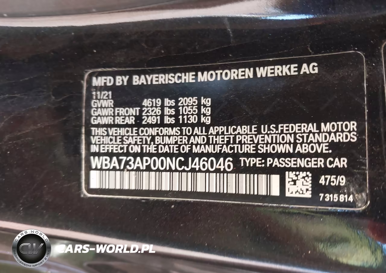 2022 BMW 430I xDrive VIN:WBA73AP00NCJ46046 - 9