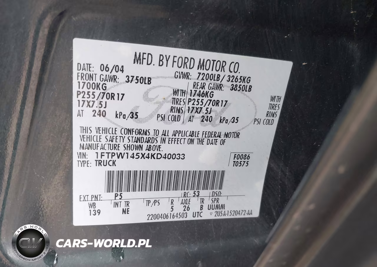 2004 Ford F-150 Fx4-Lariat-Xlt VIN:1FTPW145X4KD40033 - 9