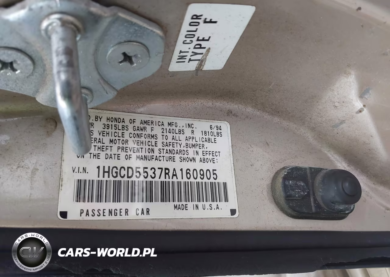 1994 Honda Accord Lx-Ex VIN:1HGCD5537RA160905 - 9