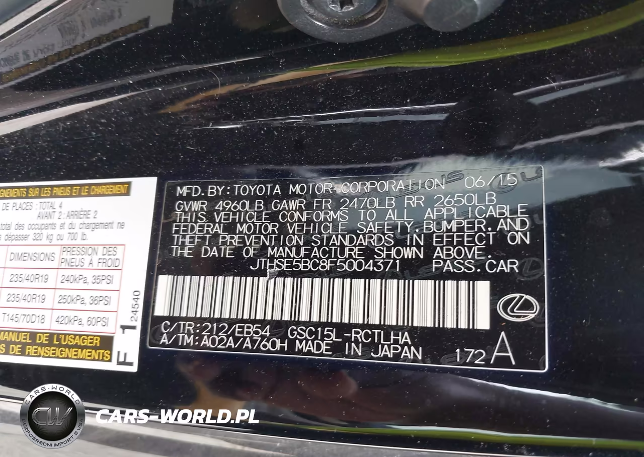 2015 Lexus Rc 350 VIN:JTHSE5BC8F5004371 - 9