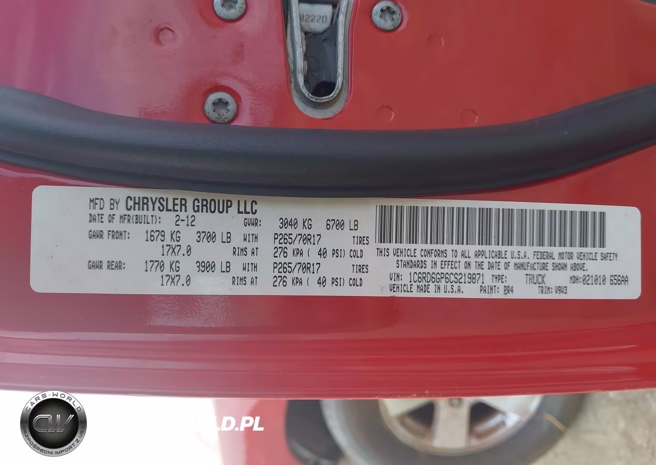 2012 Ram 1500 Slt VIN:1C6RD6GP6CS219871 - 9