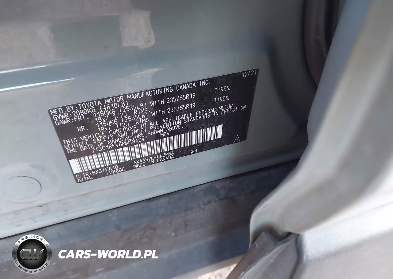 2021 Toyota Rav4 Xle Premium VIN:2T3C1RFV6MW184041 - 9