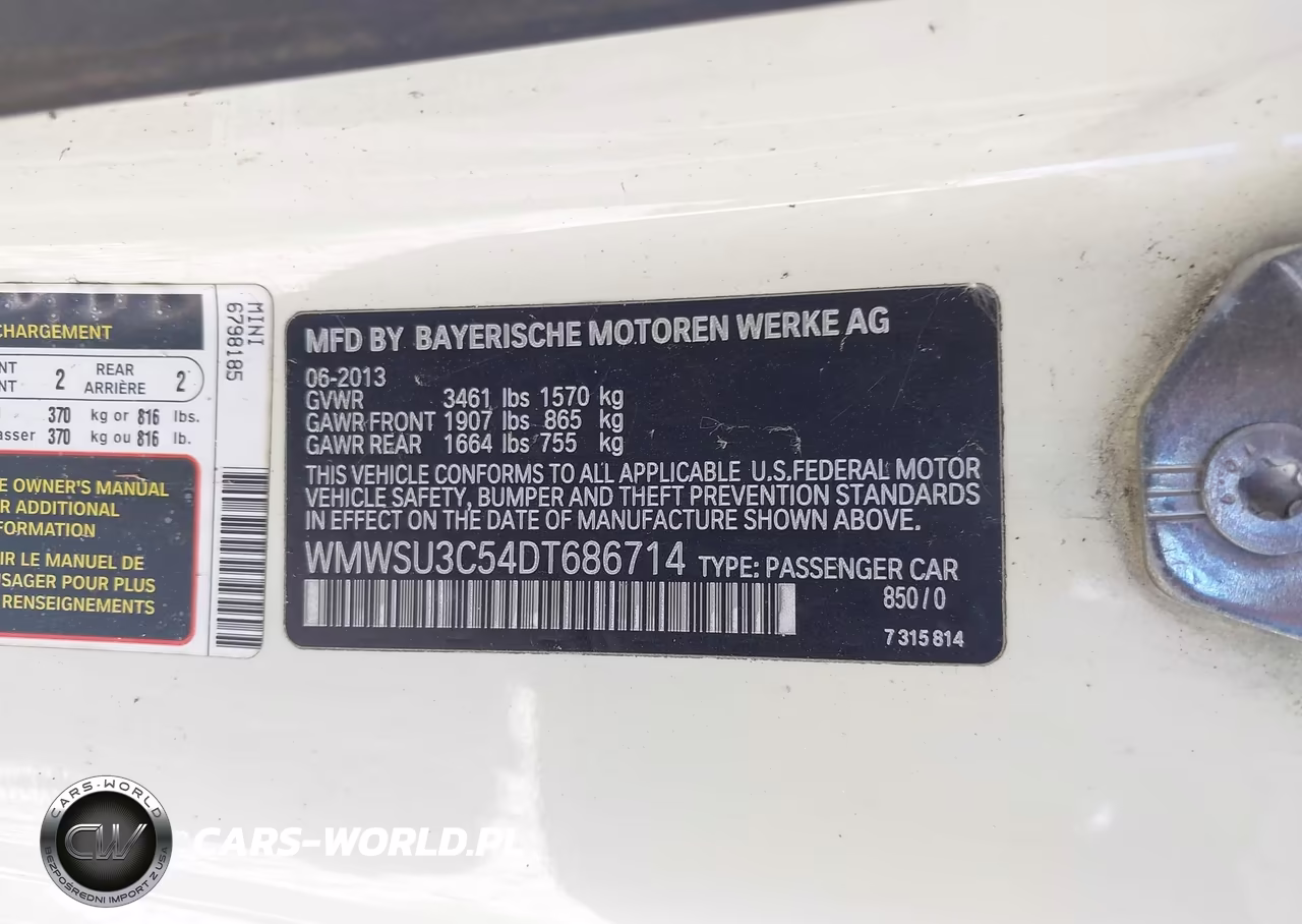 2013 Mini Hardtop Cooper VIN:WMWSU3C54DT686714 - 9