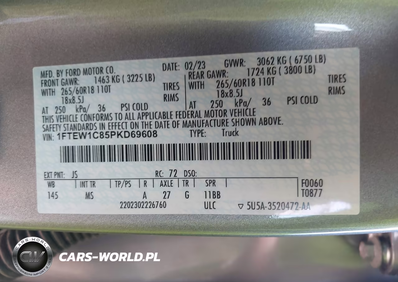 2023 Ford F150 Supercrew VIN:1FTEW1C85PKD69608 - 9
