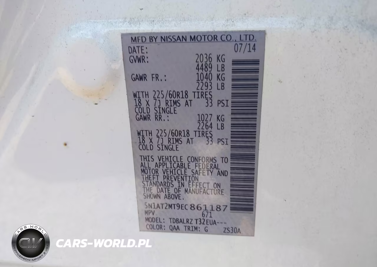 2014 Nissan Rogue Sl VIN:5N1AT2MT9EC861187 - 9