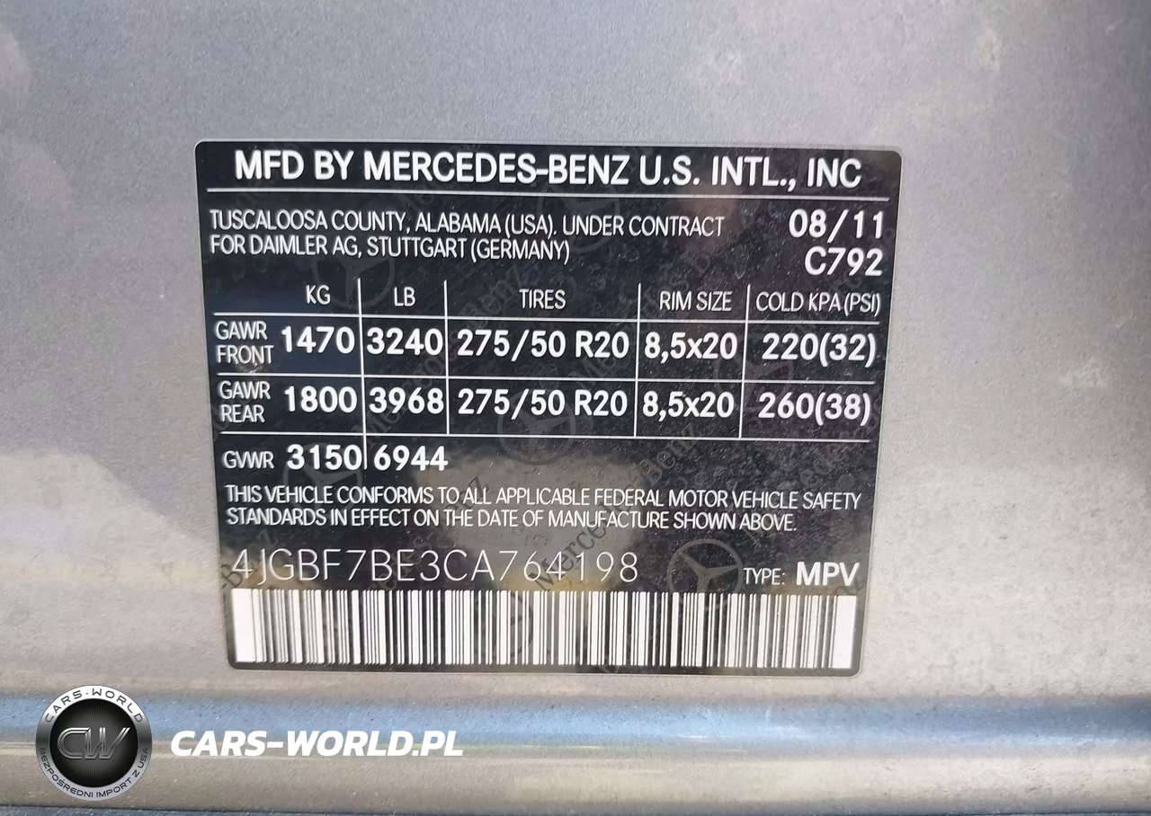 2012 Mercedes-Benz Gl 450 4Matic VIN:4JGBF7BE3CA764198 - 9